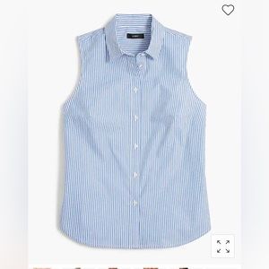 J. Crew Sleeveless signature fit shirt in banker stripe